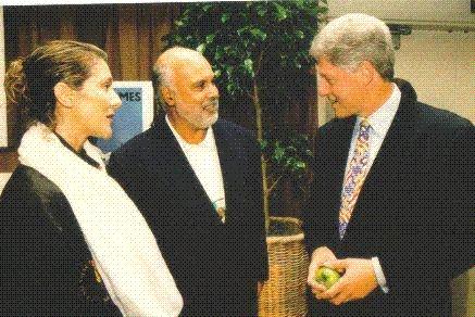 Celine con l'ex presidente degli Stati Uniti Clinton